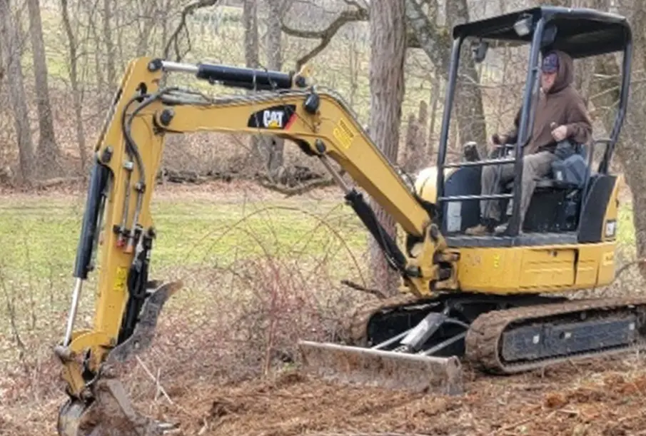 Greenway Environmental employee providing excavator services in Northern Virginia
